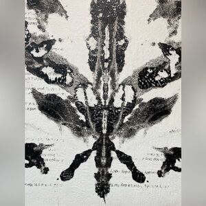 Black and White Inkblot Art Print